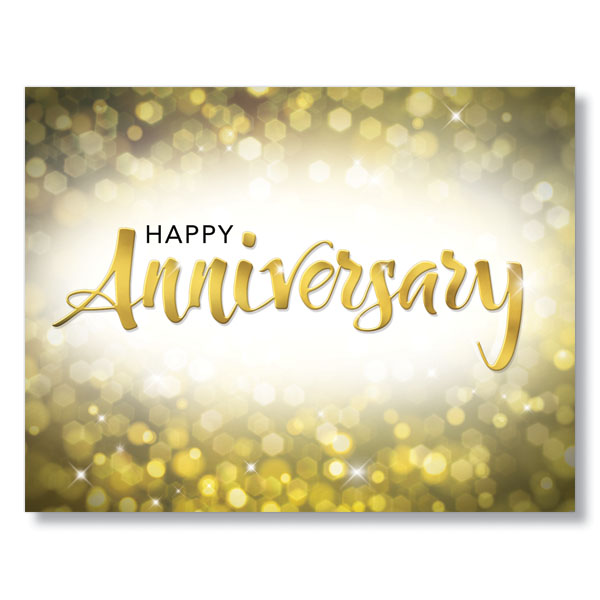 Try PY Gold Sparkle Employee Anniversary Cards for Staff Appreciation