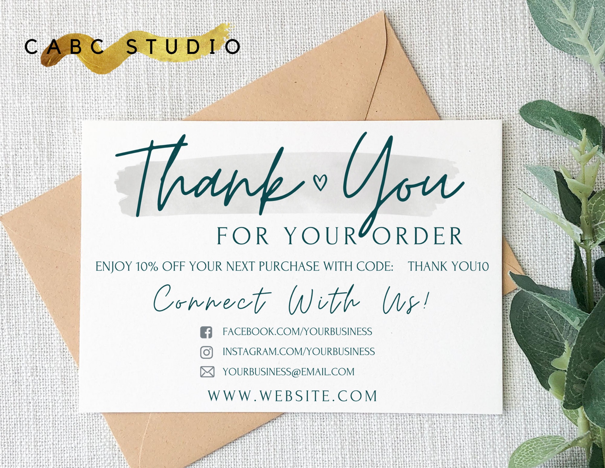 Small Shop Thank You Card Editable Postcard for Business | Etsy